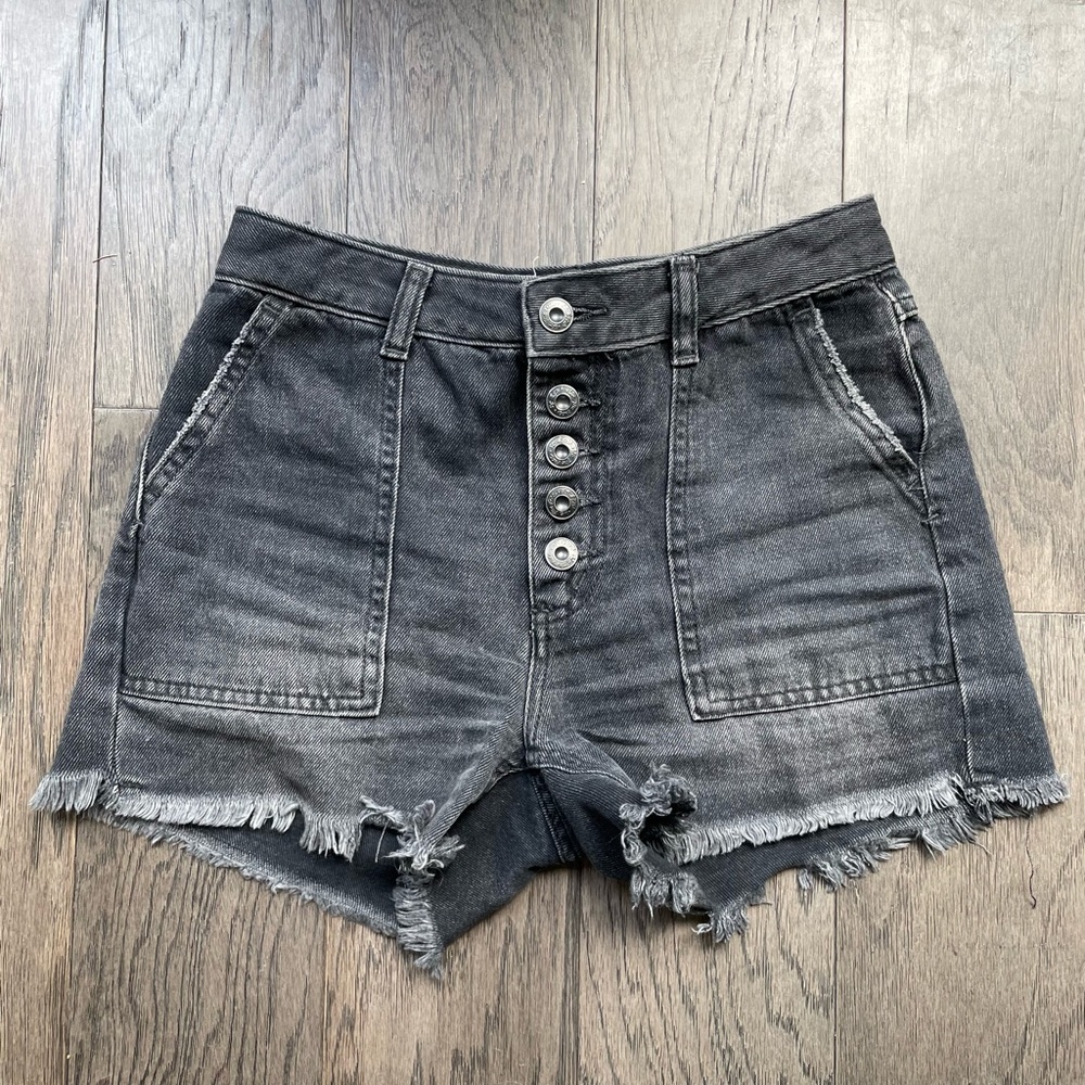 Free People Black Jean Shorts